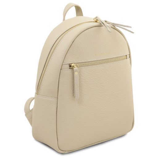 Leather backpack Tuscany Leather Arco, Beige
