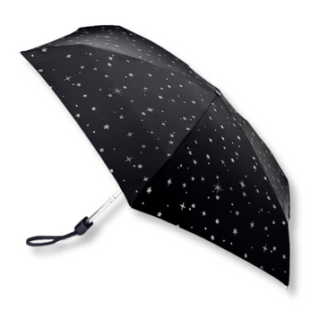 Women&rsquo;s Folding Umbrella Fulton Tiny-2 L501 Glitter Stars Black