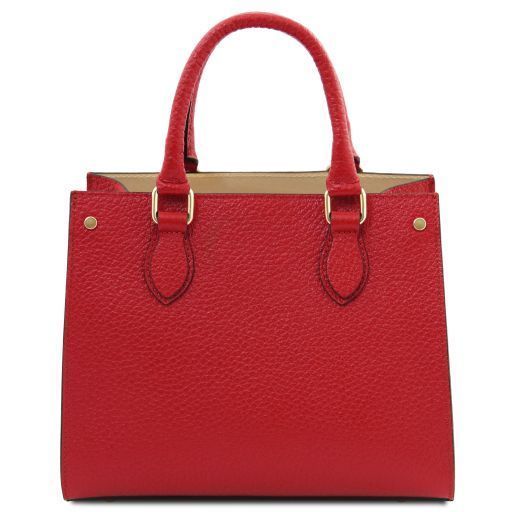 Leather handbag Tuscany Leather Dama, Lipstick Red