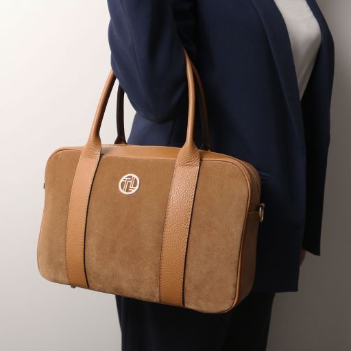 Leather handbag Tuscany Leather Stephany, Coffee