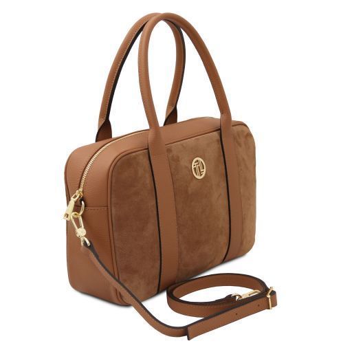 Leather handbag Tuscany Leather Stephany, Coffee