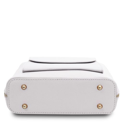 Small leather backpack for women Tuscany Leather TL Bag, White