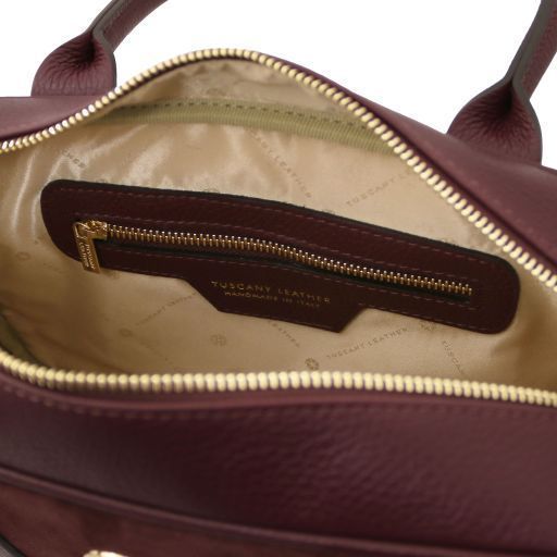 Leather handbag Tuscany Leather Stephany, Bordeaux