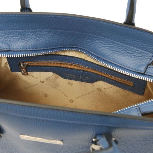 Leather handbag Tuscany Leather TL Bag, Denim