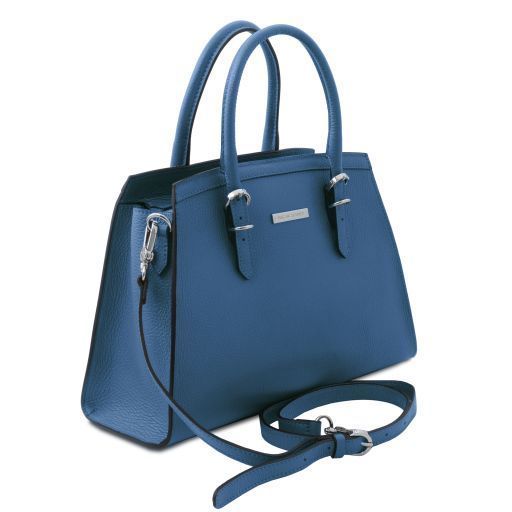 Leather handbag Tuscany Leather TL Bag, Denim