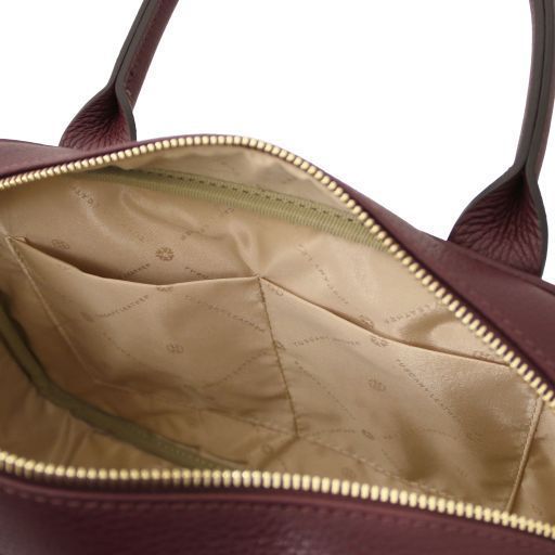 Leather handbag Tuscany Leather Stephany, Bordeaux