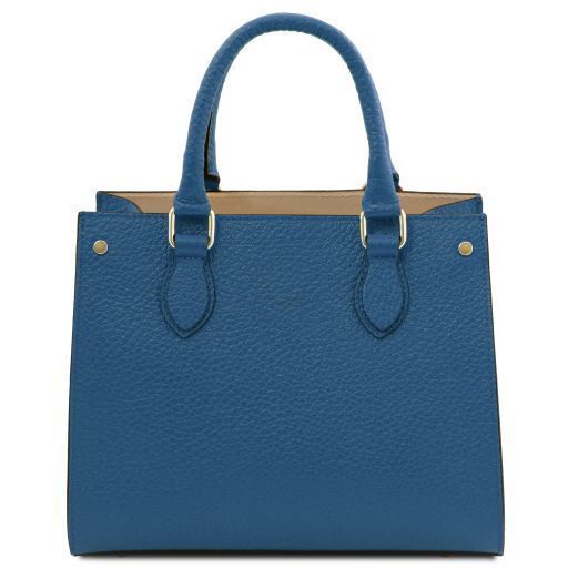 Leather handbag Tuscany Leather Dama, Denim