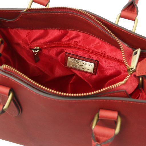 Leather handbag Tuscany Leather Dama, Red