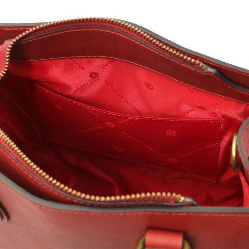 Leather handbag Tuscany Leather Dama, Red