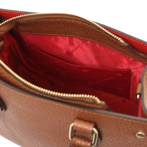 Leather handbag Tuscany Leather Dama, Cognac