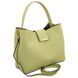 Leather secchiello bag Tuscany Leather Clio, Lime Green