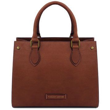 Leather handbag Tuscany Leather Dama, Brown