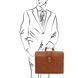 Leather Doctor bag briefcase 3 compartments Tuscany Leather Canova