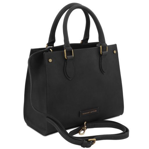 Leather handbag Tuscany Leather Dama, Black
