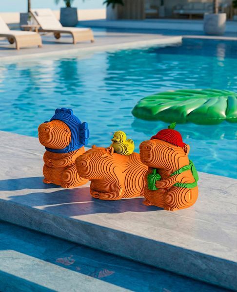 CAPYBARA TRIO 3D Puzzle Cartonic