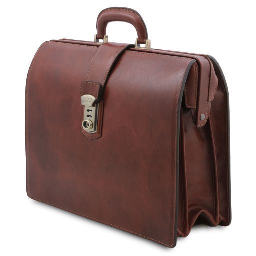 Leather Doctor bag briefcase 3 compartments Tuscany Leather Canova