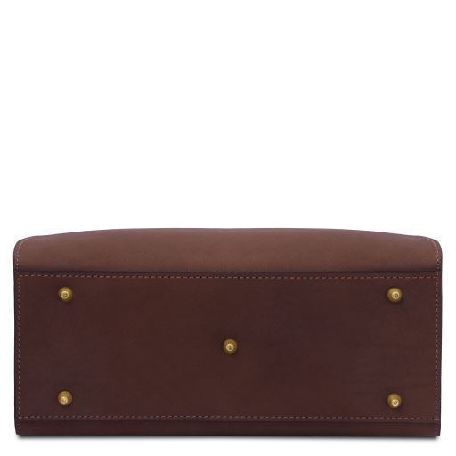 Leather handbag Tuscany Leather Dama, Dark Brown