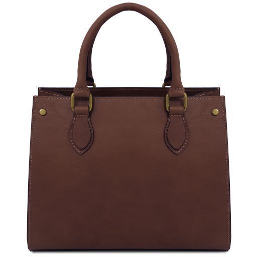 Leather handbag Tuscany Leather Dama, Dark Brown