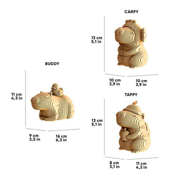 CAPYBARA TRIO 3D Puzzle Cartonic