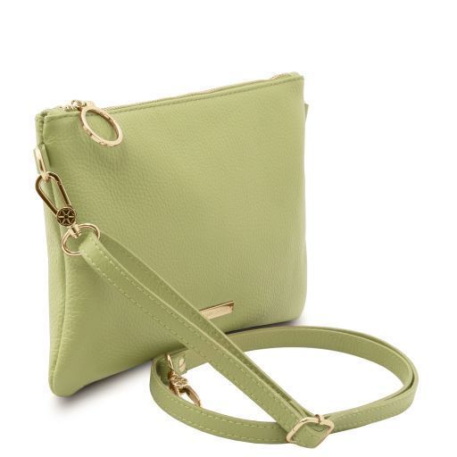 Soft leather clutch Tuscany Leather TL Bag, Lime Green