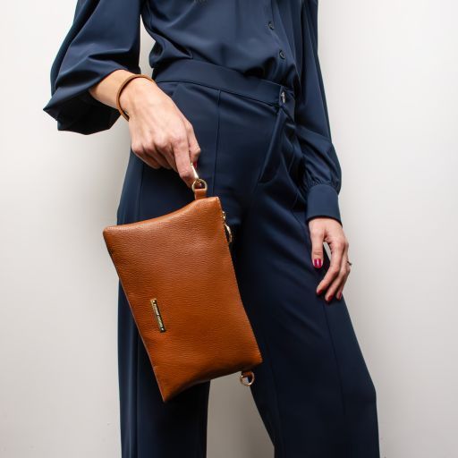 Soft leather clutch Tuscany Leather TL Bag, Lime Green