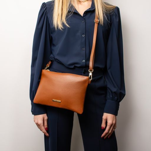 Soft leather clutch Tuscany Leather TL Bag, Lime Green