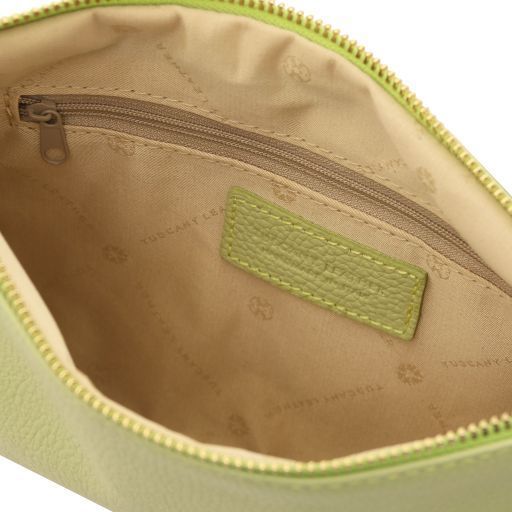 Soft leather clutch Tuscany Leather TL Bag, Lime Green