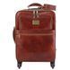 4 Wheels vertical leather trolley Tuscany Leather TL Voyager, Brown