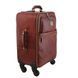 4 Wheels vertical leather trolley Tuscany Leather TL Voyager, Brown