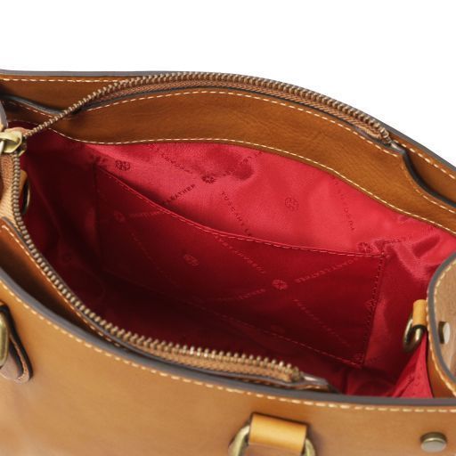 Leather handbag Tuscany Leather Dama, Natural