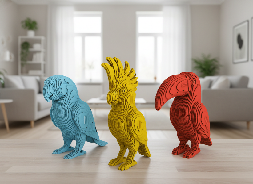 TROPICAL BIRDS TRIO 3D Puzzle Cartonic