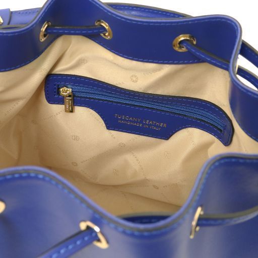 Leather bucket bag Tuscany Leather Vittoria, Blue