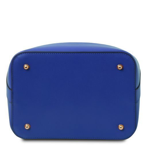 Leather bucket bag Tuscany Leather Vittoria, Blue