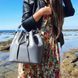 Leather bucket bag Tuscany Leather Vittoria, Blue
