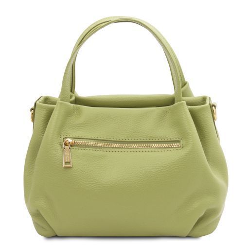 Soft leather handbag Tuscany Leather Nora, Lime Green