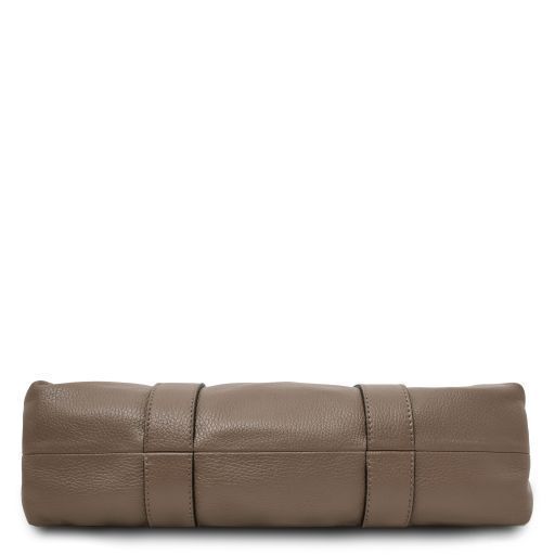 Soft leather shoulder bag Tuscany Leather Callie, Dark Taupe