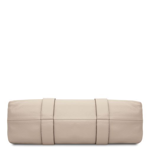Soft leather shoulder bag Tuscany Leather Callie, Beige