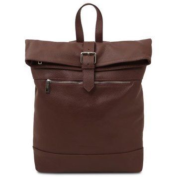 Soft leather backpack Tuscany Leather London, Coffee