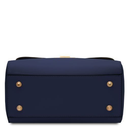 Leather handbag Tuscany Leather Armonia, Dark blue