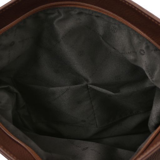 Soft leather backpack Tuscany Leather London, Coffee