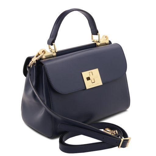 Leather handbag Tuscany Leather Armonia, Dark blue