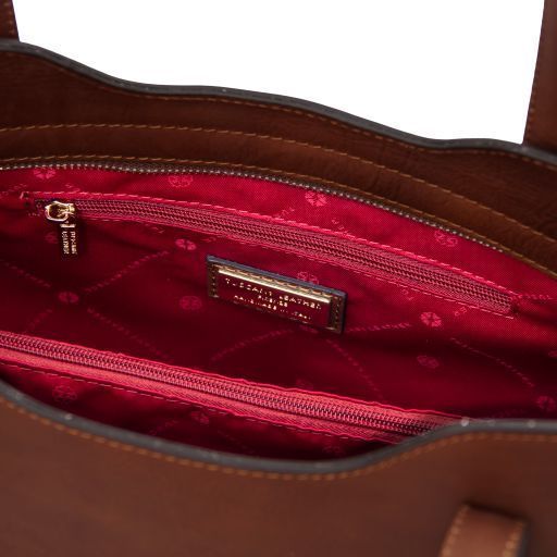 Leather tote Tuscany Leather Olimpia, Brown