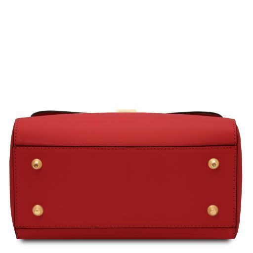 Leather handbag Tuscany Leather Armonia, Lipstick Red