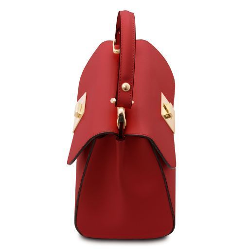 Leather handbag Tuscany Leather Armonia, Lipstick Red