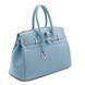 Leather handbag with golden hardware Tuscany Leather TL Bag, Light blue