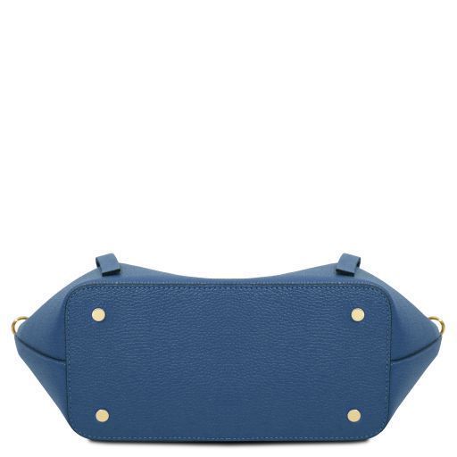 Leather shopping bag - Large size Tuscany Leather Legame, Denim