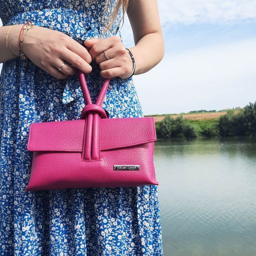 Leather clutch Tuscany Leather TL Bag, Ballet Pink