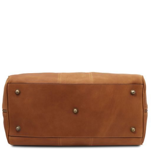 Travel leather duffle bag - Small size Tuscany Leather Lisbona, Natural