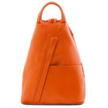 Soft leather backpack Tuscany Leather Shanghai, Orange