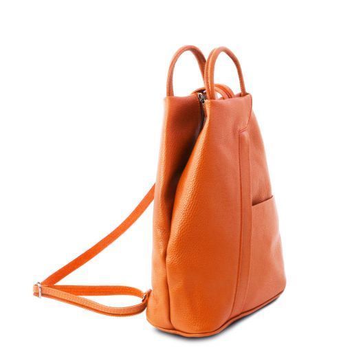 Soft leather backpack Tuscany Leather Shanghai, Orange